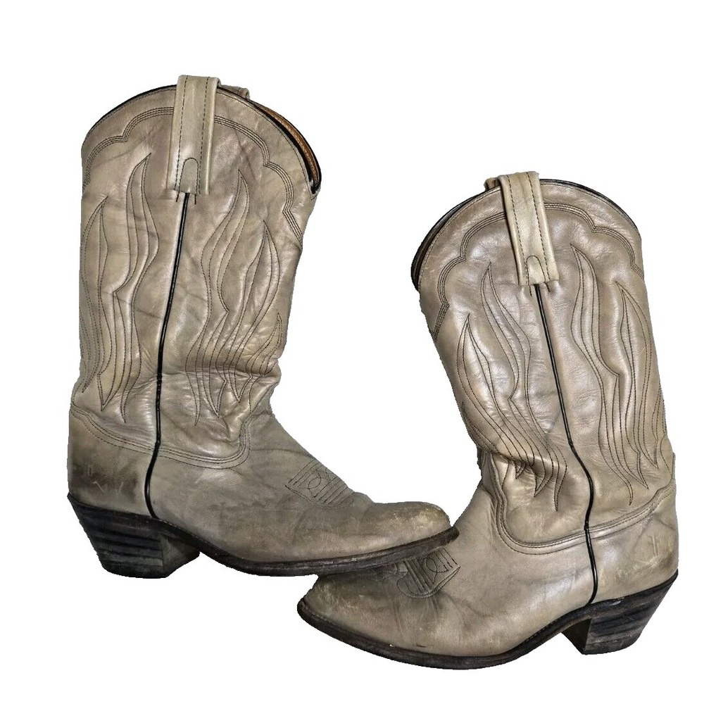 Vintage Frye Cowgirl Botts Brown 9.5 Made In USA